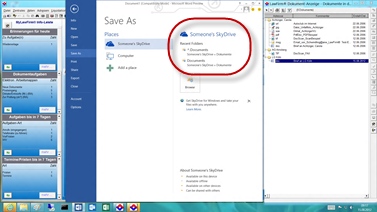 Office 2013 - Speichern in der Cloud (Skydrive) - aus den Anwaltssoftware Labortests mit der LawFirm Kanzleisoftware