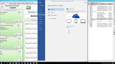 Office 2016 - Speichern in der Cloud (One Drive) - aus den Anwaltssoftware Labortests mit der LawFirm Kanzleisoftware