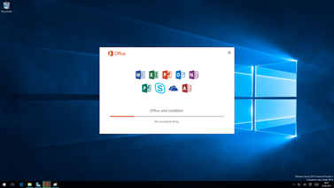 Office 2016 - Fortschritts-Information whrend der Installation von Office 2016