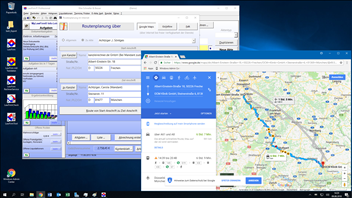 Windows Server 2019 und Office 2016 - Integrationstests zur Internet-Einbindung - hier Routenplaner u.a. mit Google Maps